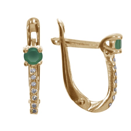 Купить оптом серьги из серебра с агатами и фианитами 2320390203-60 от Krasnoe