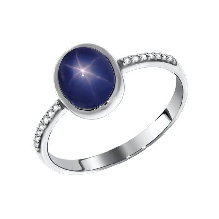 Купить оптом кольцо из серебра с сапфир звездчатыйом 1340940368л-8 от Krasnoe