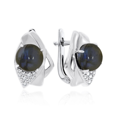 Купить оптом серьги из серебра с лабрадоритами и фианитами 2340Л02365 от Krasnoe