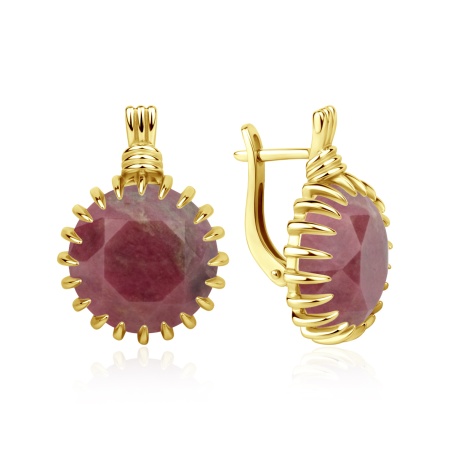 Купить оптом серьги из серебра с родонитами 2318456494 от Krasnoe