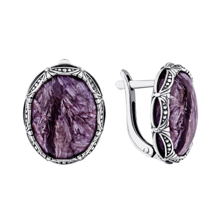 Купить оптом серьги из серебра с чароитами 2310465142 от Krasnoe