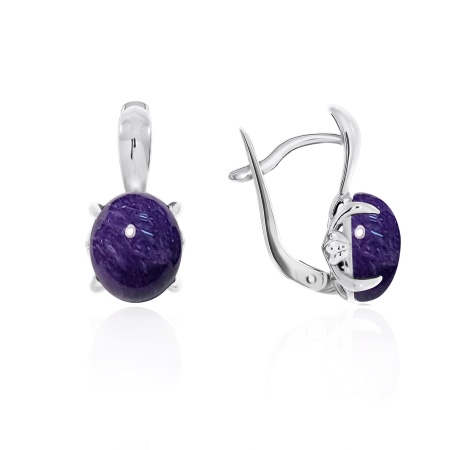 Купить оптом серьги из серебра с чароитами 2340460376 от Krasnoe