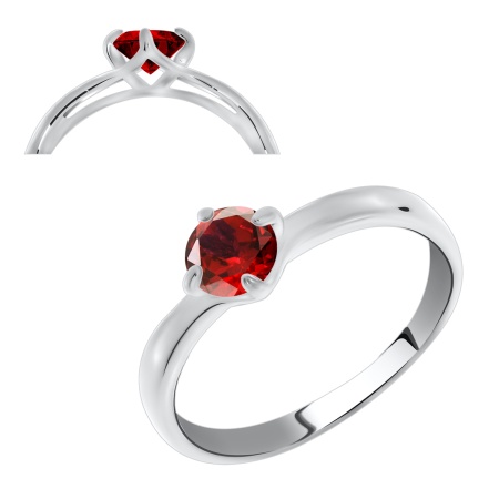 Купить оптом кольцо из серебра с гранатом 1340150261 от Krasnoe