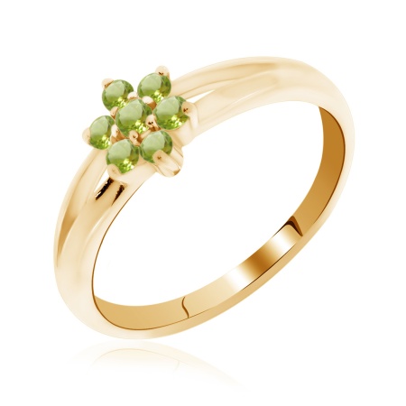 Купить оптом кольцо из серебра с хризолитами 1320131809 от Krasnoe