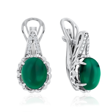 Купить оптом серьги из серебра с агатами и фианитами 2340391213л-60 от Krasnoe