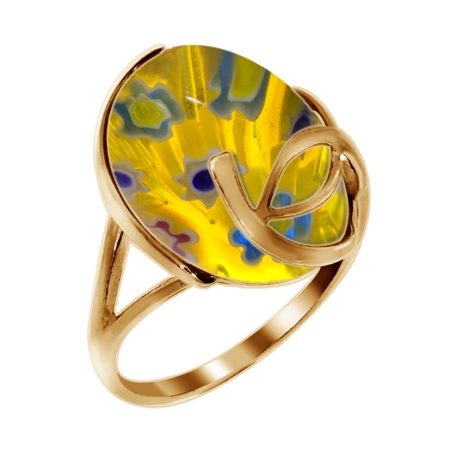 Купить оптом кольцо из серебра с муранское стеклоом 3702002431-5 от Krasnoe