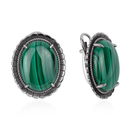 Купить оптом серьги из серебра с малахитами 2310386361 от Krasnoe