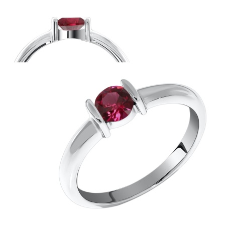 Купить оптом кольцо из серебра с натуральным корундом 1340160195-37 от Krasnoe