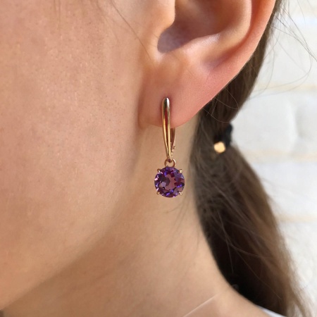 Купить оптом серьги из серебра с аметистами 2320061807 от Krasnoe