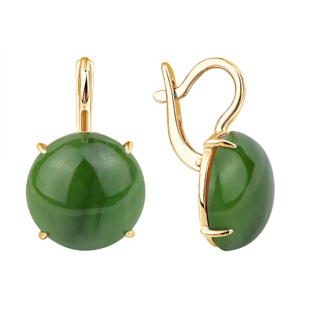 Купить оптом серьги из серебра с нефритами 2320355145 от Krasnoe