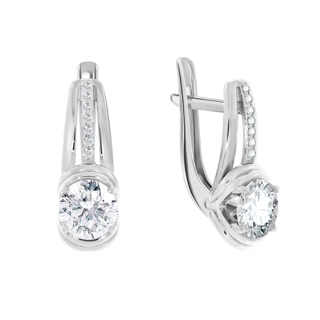 Купить оптом серьги из серебра с фианитами 2340200995 от Krasnoe