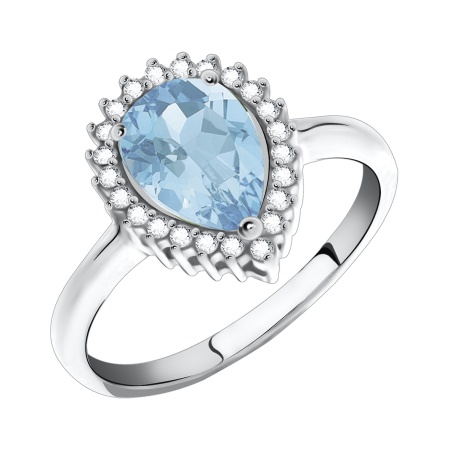 Купить оптом кольцо из серебра с кварцем и фианитами 1340180148-70 от Krasnoe