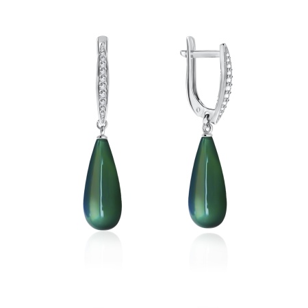 Купить оптом серьги из серебра с агатами и фианитами 2340390336л-60 от Krasnoe