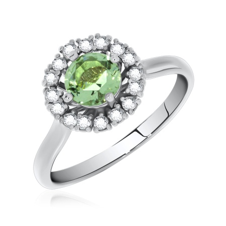 Купить оптом кольцо из серебра с кристалл ювелирныйом и фианитами 1340290211-69 от Krasnoe