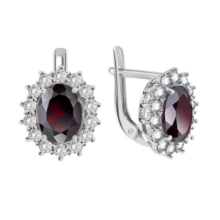 Купить оптом серьги из серебра с кварцем и фианитами 2340180189л-31 от Krasnoe