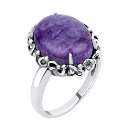 Купить оптом кольцо из серебра с чароитом 1310465805 от Krasnoe