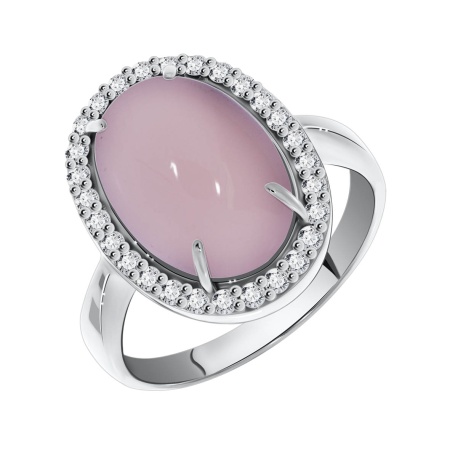 Купить оптом кольцо из серебра с халцедоном и фианитами 1340600253-30 от Krasnoe