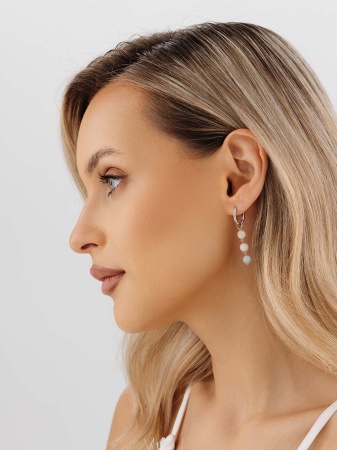 Купить оптом серьги из серебра с бериллами,  морганитами и  аквамаринами 2340875877 от Krasnoe