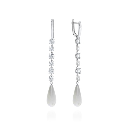 Купить оптом серьги из серебра с жемчугами и фианитами 2340241512-21 от Krasnoe