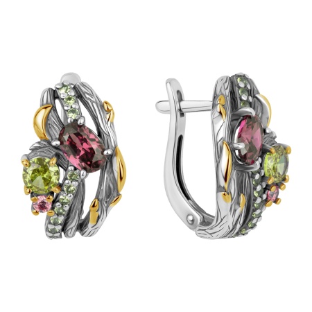 Купить оптом серьги из серебра с ситаллами 2317С32124л-17 от Krasnoe