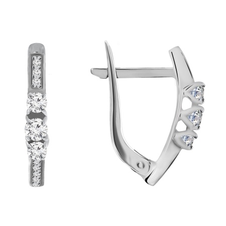 Купить оптом серьги из серебра с фианитами 2340200178 от Krasnoe