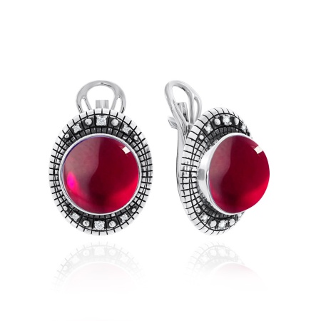 Купить оптом серьги из серебра с агатами и фианитами 2310390955-37 от Krasnoe