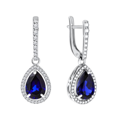 Купить оптом серьги из серебра с кварцем и фианитами 2340183625л-80 от Krasnoe