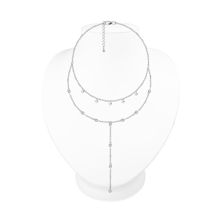Купить оптом колье из серебра с фианитами 8340206236л-38 от Krasnoe