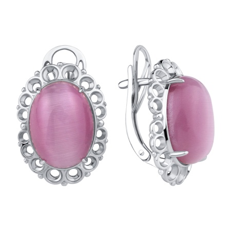 Купить оптом серьги из серебра с кошачий глазами 2340265724-30 от Krasnoe