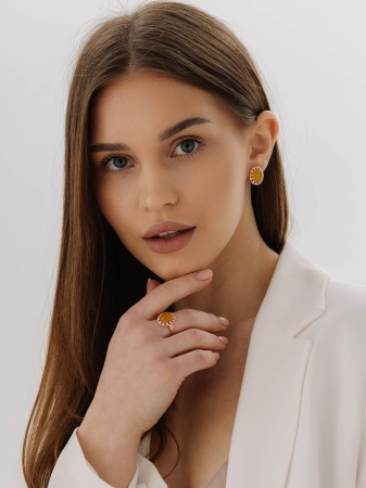 Купить оптом серьги из серебра с агатами и фианитами 2320390973л-50 от Krasnoe