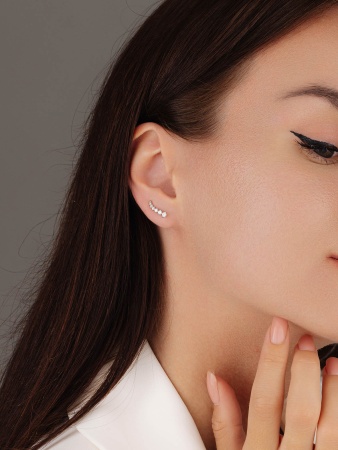 Купить оптом серьги из серебра с фианитами 2340202051 от Krasnoe