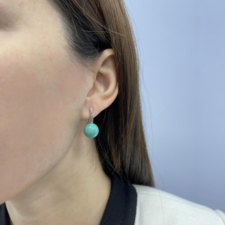 Купить оптом серьги из серебра с бирюзой 2340311557-1 от Krasnoe