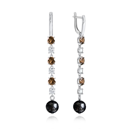 Купить оптом серьги из серебра с агатами, топазами и фианитами 2340871519-15 от Krasnoe