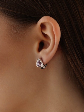 Купить оптом серьги из серебра с аметистами 2340065541 от Krasnoe