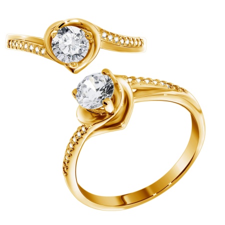 Купить оптом кольцо из серебра с фианитами 1320200056-1 от Krasnoe