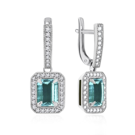 Купить оптом серьги из серебра с ситаллами и фианитами 2340881806л-78 от Krasnoe