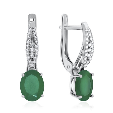 Купить оптом серьги из серебра с агатами и фианитами 2340390186л-60 от Krasnoe