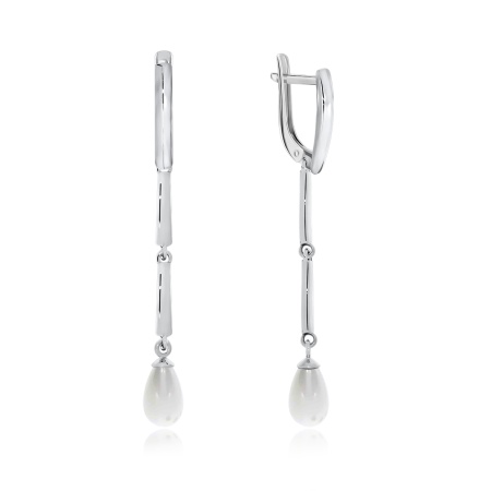 Купить оптом серьги из серебра с жемчугами 2340240740 от Krasnoe