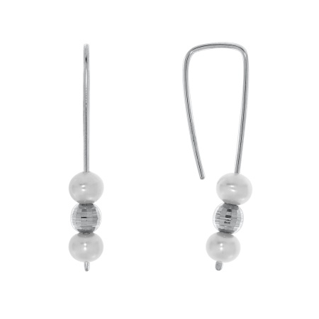 Купить оптом серьги из серебра с жемчугами 2340051066 от Krasnoe