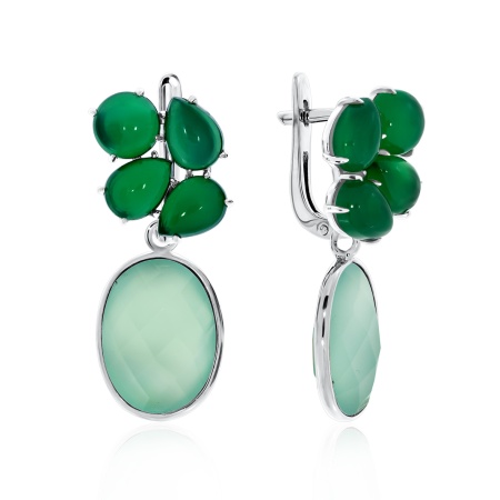 Купить оптом серьги из серебра с халцедонами и хризопразами 2340872937-69 от Krasnoe