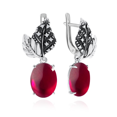 Купить оптом серьги из серебра с агатами и фианитами 2310392267-37 от Krasnoe