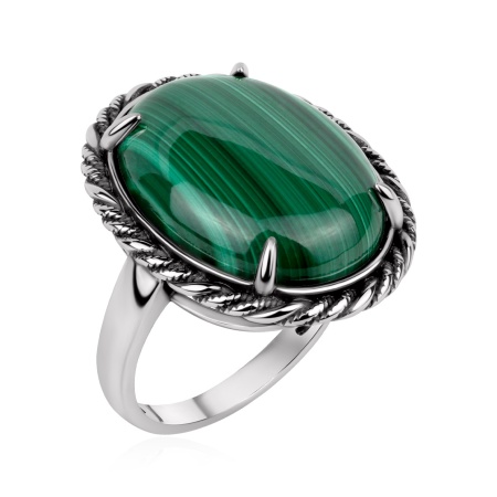 Купить оптом кольцо из серебра с малахитом 1310386399 от Krasnoe