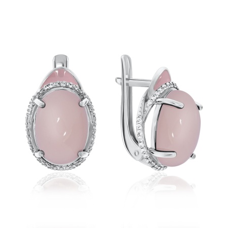 Купить оптом серьги из серебра с халцедонами и фианитами 359701F131л-35 от Krasnoe