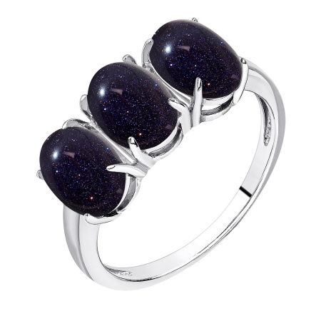 Купить оптом кольцо из серебра с синтетическими авантюринами 1340365159 от Krasnoe