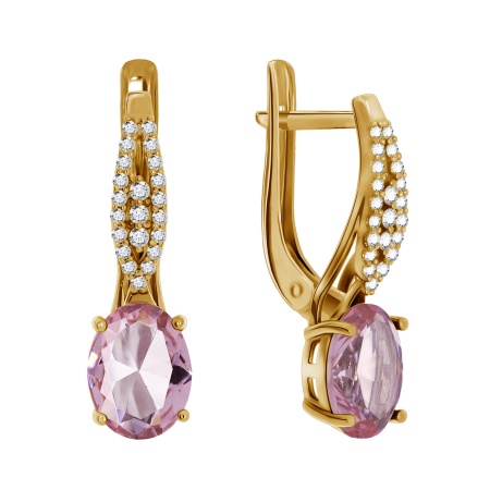 Купить оптом серьги из серебра с кристалл ювелирныйами и фианитами 2320290186-36 от Krasnoe