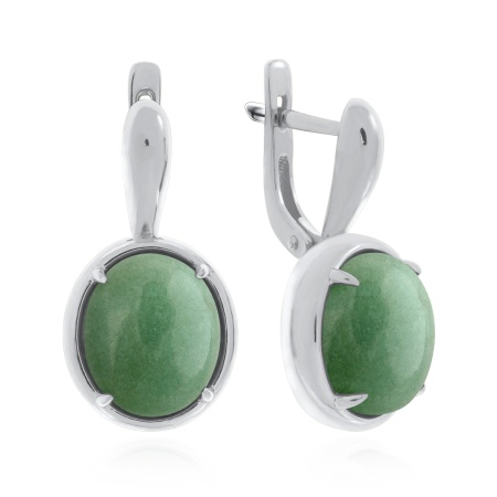 Купить оптом серьги из серебра с авантюринами 2340361838-60 от Krasnoe