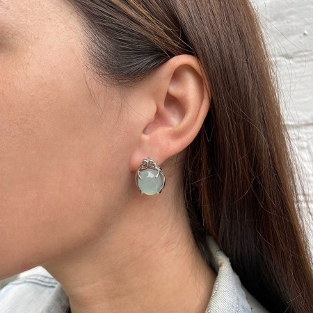 Купить оптом серьги из серебра с халцедонами 2340600111-70 от Krasnoe