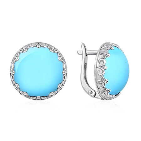 Купить оптом серьги из серебра с бирюзой 2340315046 от Krasnoe