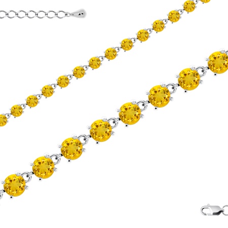 Купить оптом браслет из серебра с цитринами 4340112500-19 от Krasnoe