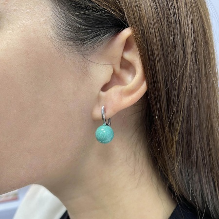 Купить оптом серьги из серебра с бирюзой 2340311557-1 от Krasnoe